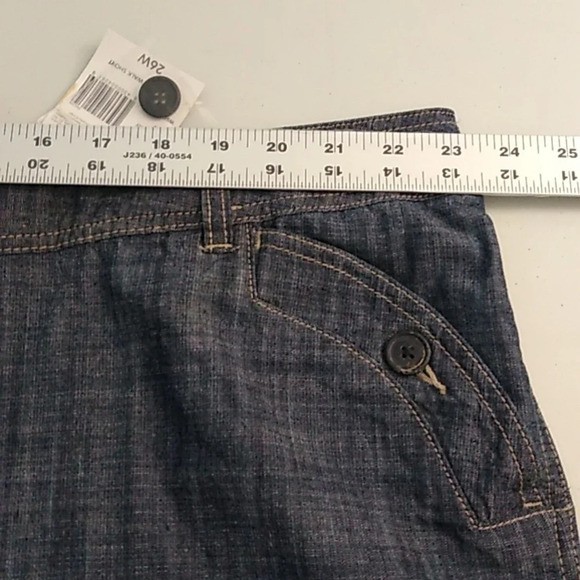 JUST MY SIZE LIGHT WEIGHT, DARK 100% COTTON, DENIM, 9.5", JEAN SHORTS NEW - Picture 4 of 8